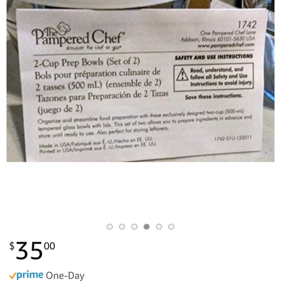 (2) pampered chef Glass Measuring bowls-No Lids - Picture 5 of 5